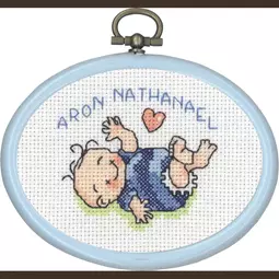 Permin Baby Boy Mini 3 Birth Sampler Cross Stitch Kit