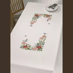 Permin Large Floral Tablecloth Cross Stitch Kit