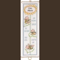 Image of Permin Bumble Bee Baby Banner Birth Sampler Cross Stitch Kit
