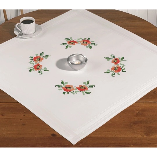 Image 1 of Permin Poppy Tablecloth Cross Stitch Kit