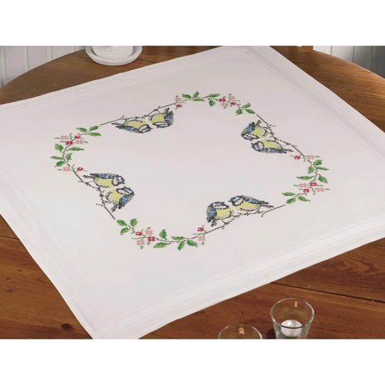 Image 1 of Permin Birds Tablecloth Cross Stitch Kit