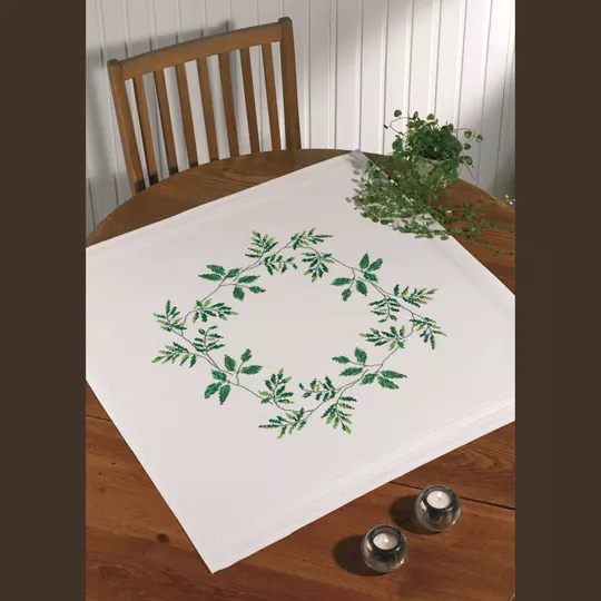 Image 1 of Permin Leaf Tablecloth Cross Stitch Kit