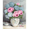 Image of Luca-S Roses and Hydrangeas Cross Stitch Kit