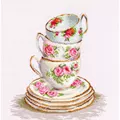 Image of Luca-S Three Stacked Cups on Aida Cross Stitch Kit