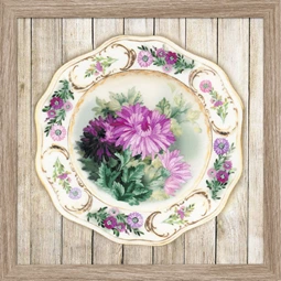 RIOLIS Chrysanthemum Plate Satin Stitch Embroidery Kit