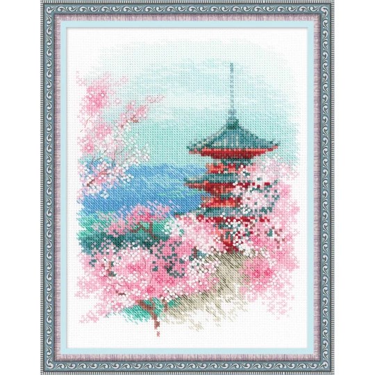 Image 1 of RIOLIS Sakura - Pagoda Cross Stitch Kit