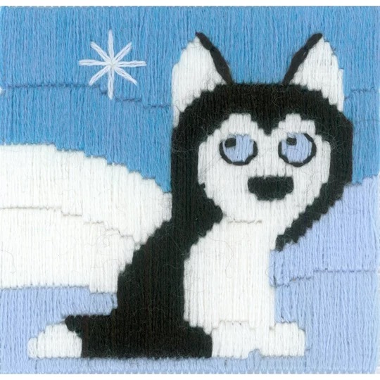 Image 1 of RIOLIS Husky in Snowdrift Long Stitch Kit