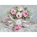 Image of Luca-S English Tea and Roses - Petit Point Tapestry Kit