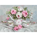Image of Luca-S English Tea &amp; Roses - Petit Point Tapestry Kit