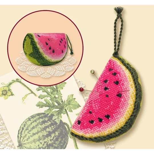 Image 1 of RIOLIS Watermelon Pincushion Cross Stitch Kit