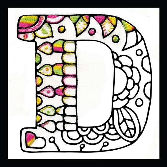 Image 1 of Design Works Crafts Zenbroidery - Letter D Embroidery Fabric