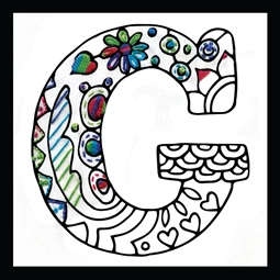 Design Works Crafts Zenbroidery - Letter G Embroidery Fabric