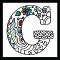 Image of Design Works Crafts Zenbroidery - Letter G Embroidery Fabric