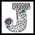 Image of Design Works Crafts Zenbroidery - Letter J Embroidery Fabric