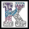 Image of Design Works Crafts Zenbroidery - Letter K Embroidery Fabric
