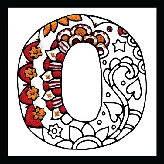 Image 1 of Design Works Crafts Zenbroidery - Letter O Embroidery Fabric