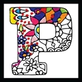 Image of Design Works Crafts Zenbroidery - Letter P Embroidery Fabric