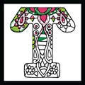Image of Design Works Crafts Zenbroidery - Letter T Embroidery Fabric
