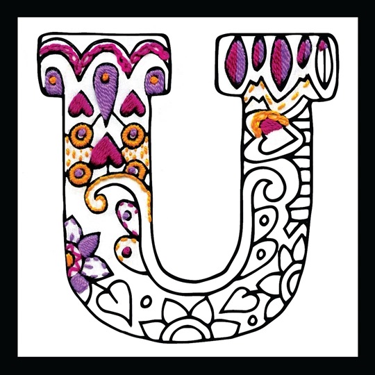 Image 1 of Design Works Crafts Zenbroidery - Letter U Embroidery Fabric