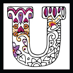 Design Works Crafts Zenbroidery - Letter U Embroidery Fabric