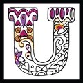 Image of Design Works Crafts Zenbroidery - Letter U Embroidery Fabric