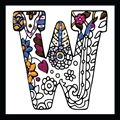 Image of Design Works Crafts Zenbroidery - Letter W Embroidery Fabric