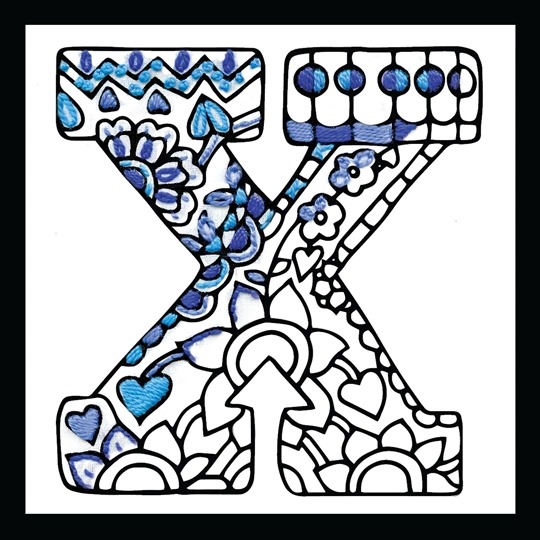 Image 1 of Design Works Crafts Zenbroidery - Letter X Embroidery Fabric