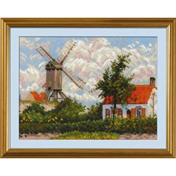 RIOLIS Windmill at Knokke Cross Stitch Kit