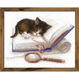 RIOLIS Kitten on a Book Cross Stitch