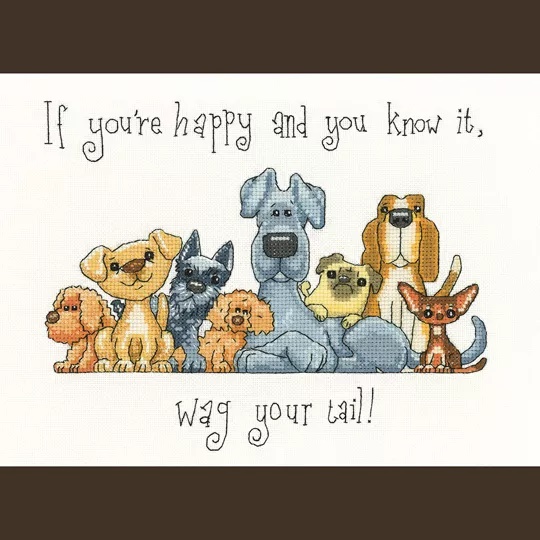 Image 1 of Heritage Wag Your Tail - Aida Cross Stitch Kit
