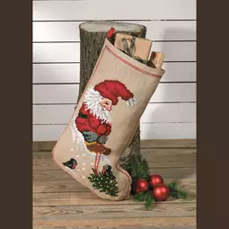 Permin Santa and Tree Stocking Christmas Cross Stitch Kit