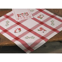 Permin Elf and Gift Tablecloth Christmas Cross Stitch Kit