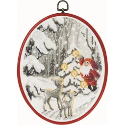 Permin Santa in the Forest Christmas Cross Stitch Kit