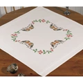 Image of Permin Robin and Holly Tablecloth Christmas Cross Stitch Kit