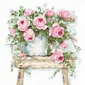 Image of Luca-S Flowers on a Stool Cross Stitch Kit