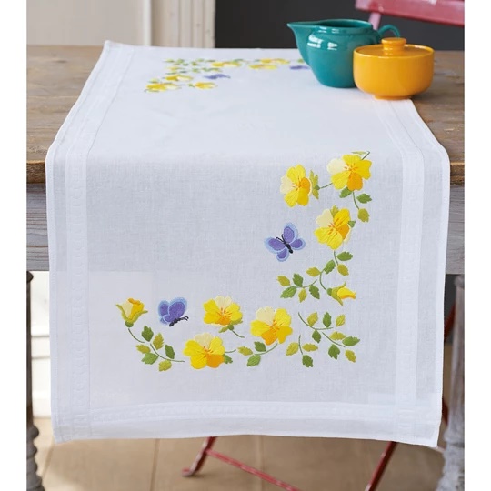 Image 1 of Vervaco Spring Flowers Table Runner Embroidery Kit