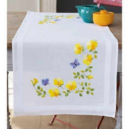 Vervaco Spring Flowers Table Runner Embroidery Kit