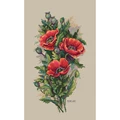 Image of Merejka Vintage Poppies on Aida Cross Stitch Kit