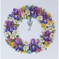 Image of Merejka Wreath with Irises Cross Stitch Kit
