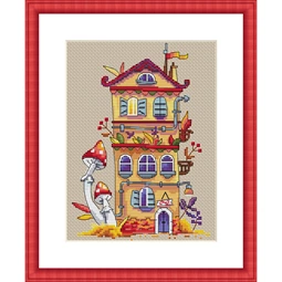 Merejka Autumn House Cross Stitch Kit