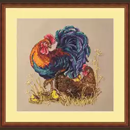 Merejka Rooster and Hen Cross Stitch Kit