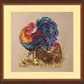 Image of Merejka Rooster and Hen Cross Stitch Kit