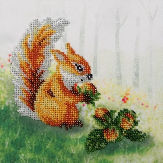 Image 1 of VDV Squirrel with a Nut Embroidery Kit