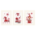 Image of Vervaco Christmas Gnomes Christmas Card Making Cross Stitch Kit