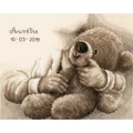 Image of Vervaco Teddy Bear Birth Record Birth Sampler Cross Stitch Kit