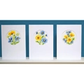 Image of Vervaco Blue and Yellow Floral Cards Cross Stitch Kit