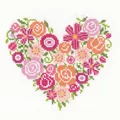 Image of Vervaco Floral Heart Wedding Sampler Cross Stitch Kit