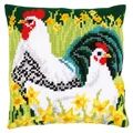 Image of Vervaco Chickens Cushion Cross Stitch Kit