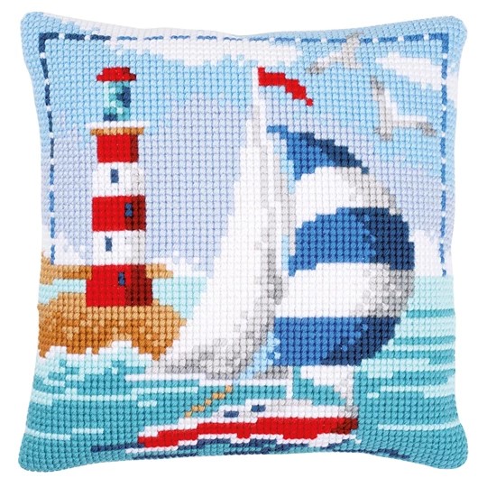 Image 1 of Vervaco Lighthouse Cushion Cross Stitch Kit