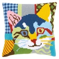 Image of Vervaco Modern Cat Cushion Cross Stitch Kit